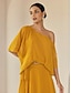 cheap Blouses-Chiffon Backless Knotted One Shoulder Elegant Blouse