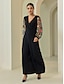 preiswerte Overalls &amp; Strampler-Embroidered Bishop Sleeve V Neck Jumpsuit