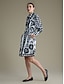 preiswerte Casual Kleider-Floral Button Front Lapel Knee Length Dress