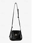 baratos Clutches &amp; Evening Bags-Classic Leather Gold Tone Handbag