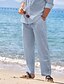 abordables Pants-Hombre Pantalones de lino Pantalones Pantalones de verano Pantalones de playa Correa Cintura elástica Plano Comodidad Transpirable Exterior Diario Noche Moda Ropa de calle Negro Blanco