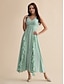 cheap Party Dresses-Chiffon Prom Flowy Ruffle V Neck Maxi Dress