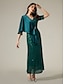 cheap Party Dresses-Satin Sequin Sparkly Mismatched Short Sleeve Maxi Dress