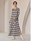 preiswerte Print Dresses-Geometric Graphic Satin Maxi Dress