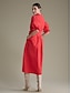 abordables Vestidos casuales-Casual Elegant Tie Belt Dress