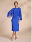 cheap Casual Dresses-Chiffon Round Sleeve 2 Piece Midi Dress