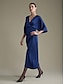 cheap Casual Dresses-Satin Cross Front Curved Hem Maxi Dress