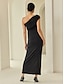 cheap Party Dresses-Black Sleeveless Ruched Twist Elegant Party / Evening Hem Maxi Dress