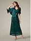 preiswerte Silvester Kleider-Sequin Satin Short Sleeve Maxi Dress