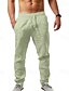 preiswerte Pants-Herren Leinenhose Hose Hosen Sommerhosen Strandhose Kordelzug Glatt Komfort Atmungsaktiv In voller Länge Yoga Casual Wochenende Strassenmode Schlank Schwarz Weiß Mikro-elastisch