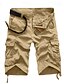 baratos Shorts-Homens Casual / esportivo Shorts Cargo Zíper Bolsos Calças de carga Bermuda Cargo Comprimento do joelho Calças Micro-Elástica Esporte Casual Misto de Algodão Côr Camuflagem Côr Sólida Cintura Média