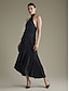 baratos Vestidos de Renda-Ruffle Halter Tie Back Elegant Party Dress