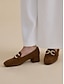 cheap Sandals-Pearl Bow Suede Loafers