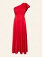 abordables Vestidos de Nochevieja-Satin Solid Peplum Maxi Dress