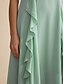 baratos Vestidos de Renda-Chiffon Ruffle V Neck Maxi Dress