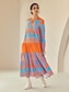 preiswerte Print Dresses-Linear Button Up Ethnic Maxi Dress