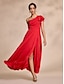 cheap Party Dresses-Satin Peplum Hem Solid Maxi Dress