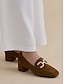 abordables sandalias-Pearl Bow Suede Loafers