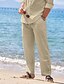 abordables Pants-Hombre Pantalones de lino Pantalones Pantalones de verano Pantalones de playa Correa Cintura elástica Plano Comodidad Transpirable Exterior Diario Noche Moda Ropa de calle Negro Blanco
