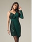 cheap Party Dresses-Sequin Mismatched Sleeve Polyester Mini Dress