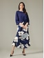 baratos Skirts-Elegant Floral Ankle Length Skirt