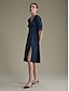 cheap Casual Dresses-Solid Puff Sleeve Elastic Cuff Midi Dress