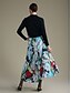 billige Skirts-Printed Tencel Spandex Pleated Maxi Skirt