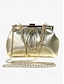 cheap Clutches &amp; Evening Bags-Gold Pleated Metallic Clutch