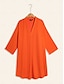 billige Uformelle kjoler-Drop Shoulder Chiffon V Neck Mini Dress