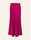 economico gonne-Elegant Satin Maxi Skirt for Wedding Guest