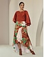 billige Skirts-Bohemian Satin Skirt with Irregular Hem