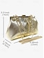 billige Clutches &amp; Evening Bags-Metallic Pleated Chain Clutch for Evening Events