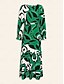 preiswerte Print Dresses-Graphic Geometric Crewneck Maxi Dress