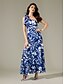 abordables Print Dresses-Satin Ruffle Flower Maxi Dress