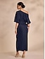 abordables Robes Soirée-Knotted Satin Wrap Drop Shoulder Maxi Dress