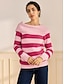 abordables Todas las nuevas llegadas-Ribbed Knit Wool Blend Off Shoulder Sweater