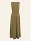 preiswerte Casual Kleider-Modal Sleeveless Solid Color V Neck Daily Casual Maxi Dress