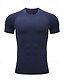 baratos Roupas Para Corrida &amp; Jogging-Homens Camisetas Compressão Camiseta de Corrida Patchwork Manga Curta Camiseta Atlético Roupa Esportiva Verão Elastano Respirável Secagem Rápida Pavio Humido Macio Ginástica Treino de Ginástica