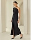 cheap Party Dresses-Black Sleeveless Ruched Twist Elegant Party / Evening Hem Maxi Dress