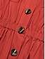 abordables Vestidos casuales-Cotton Stand Collar Elastic Waist Midi Dress