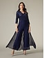 cheap Jumpsuits-Chiffon Sequin Three Dimensional Jumpsuit