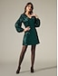 cheap Party Dresses-Sequin Tie Back Dark Green Elegant Mini Dress