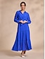 abordables Two Piece Sets-Chiffon Ruffle Shirt Collar Long Sleeve Set