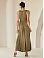 cheap Casual Dresses-Modal Sleeveless Solid Color V Neck Daily Casual Maxi Dress