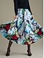 billige Skirts-Printed Tencel Spandex Pleated Maxi Skirt