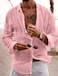 billige Long Sleeves-Herre Linskjorte Uformell skjorte Strandskjorte Skjorte med knapper Skjorter uten stopp عادي Strand Feriereise Svart Hvit Rosa Navyblå Langermet Knaphul Vår sommer Klær Grunnleggende