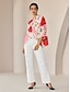 billige Shirts-Floral Magyar Sleeve Irregular Hem Shirt Collar Casual Daily Shirt