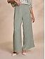 cheap Pants-Satin Wide Leg Casual Maxi Culottes