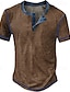 abordables Short Sleeve-Homme Chemise Henley gaufrée Tee Ecossais à Carreaux Henley Extérieur Casual Manche Courte Bouton Vêtement Tenue Polyester Mode Design Confortable