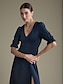 cheap Casual Dresses-Solid Puff Sleeve Elastic Cuff Midi Dress